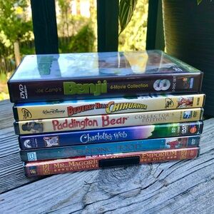 Bundle 2/$10 KIDS Animals Movies BENJI PADDINGTON BEAR CHARLOTTES WEB DVD & Case